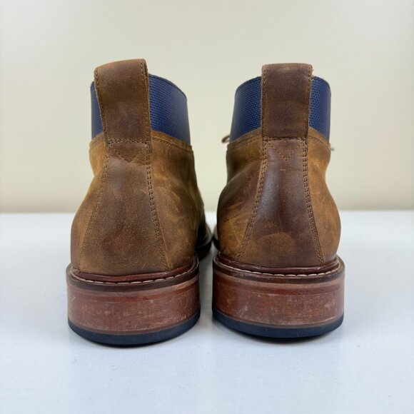 Cole Haan Men's Chukka Boots Brown Leather Blue Top Distressed - Picture 4 of 10